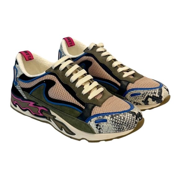 Sandro Women's Flame Paneled Sneaker Gray Pink Size 9.5 NWB - Picture 2 of 10